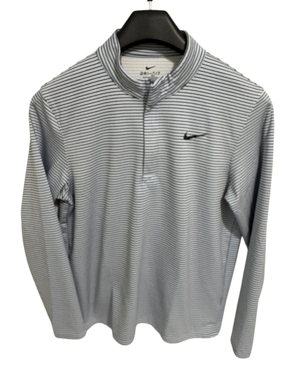 Nike Dri Fit Standard Fit 1/4 Zip Golf Pullover Size Large Striped